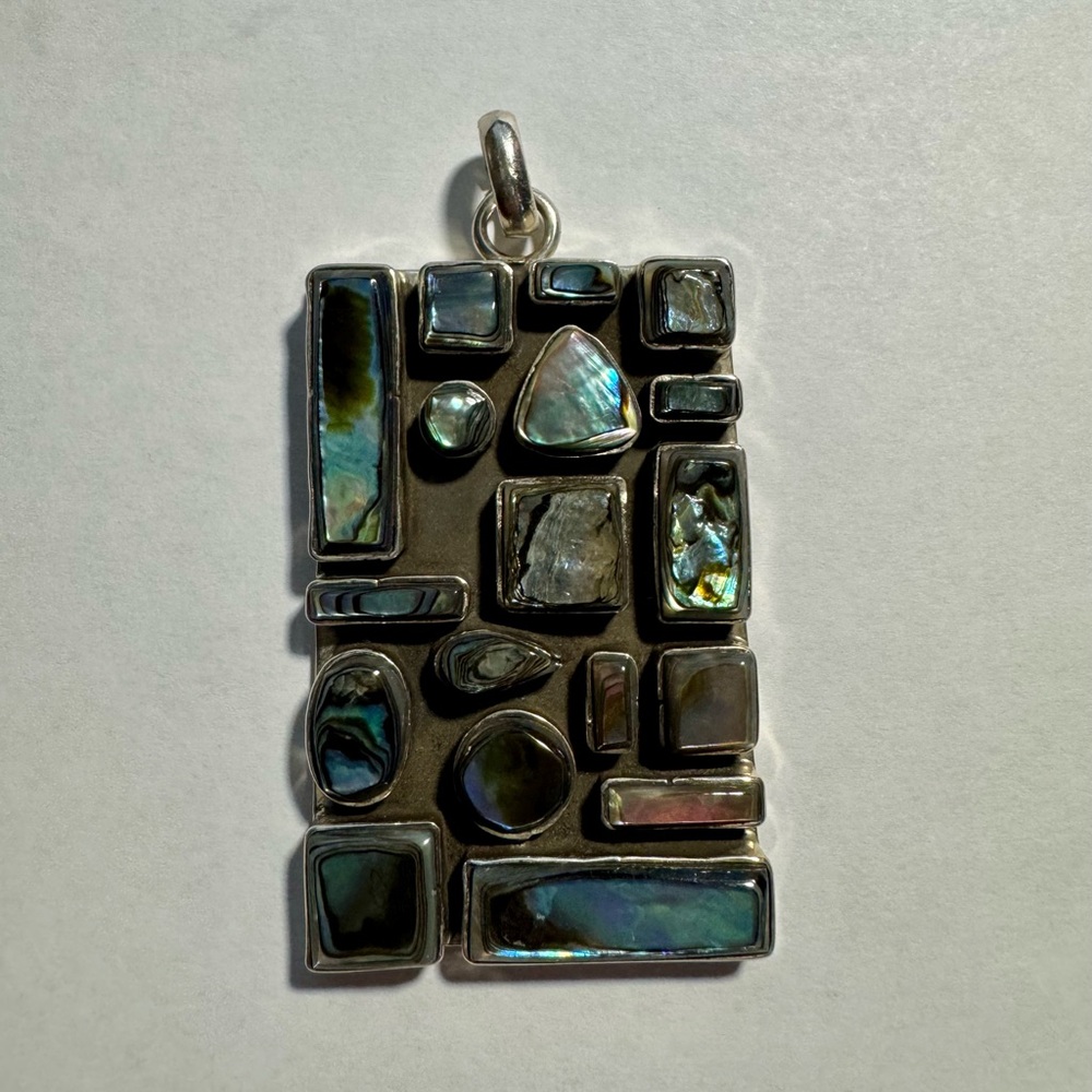 Vintage Handcrafted Silver and Abalone Pendant - Picture 3 of 5